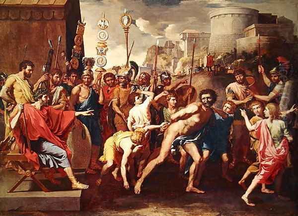 Camillus and the Schoolmaster of Falerii, c. 1635-40 Oil Painting by Nicolas Poussin