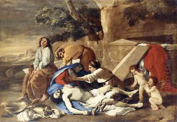 Lamentation over the Body of Christ 1628-29 Oil Painting by Nicolas Poussin