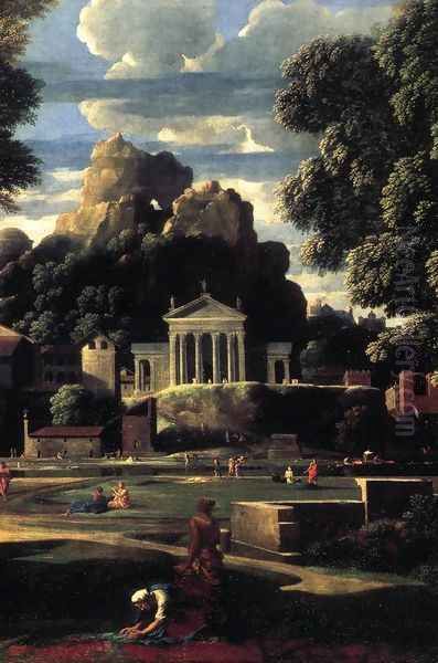 Landscape with the Gathering of the Ashes of Phocion (detail) 1648 Oil Painting by Nicolas Poussin