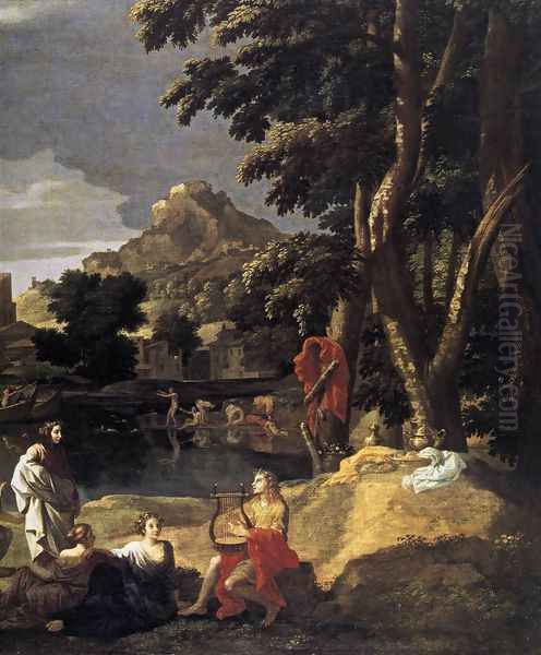 Landscape with Orpheus and Euridice (detail) 1648 Oil Painting by Nicolas Poussin