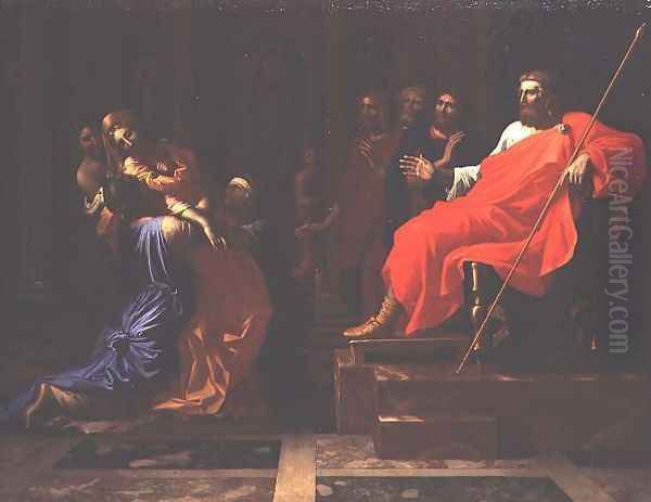 Esther before Ahasuerus, late 1650s Oil Painting by Nicolas Poussin