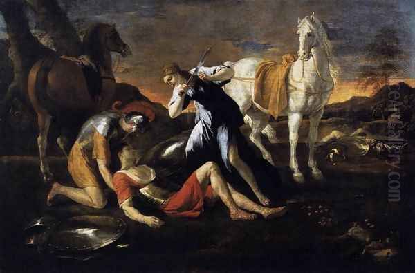 Tancred and Erminia c. 1631 Oil Painting by Nicolas Poussin