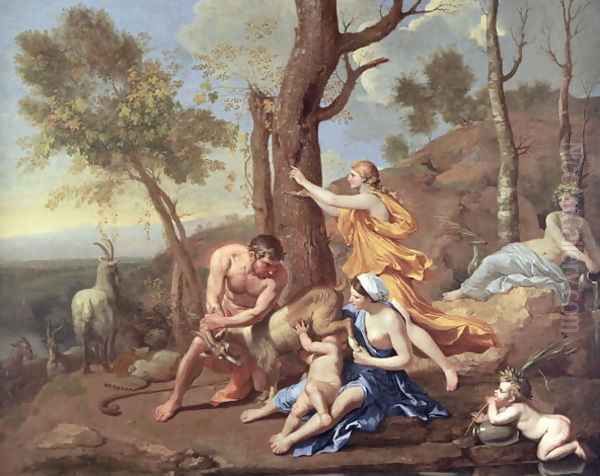 The Nurture of Jupiter, mid-1630s Oil Painting by Nicolas Poussin