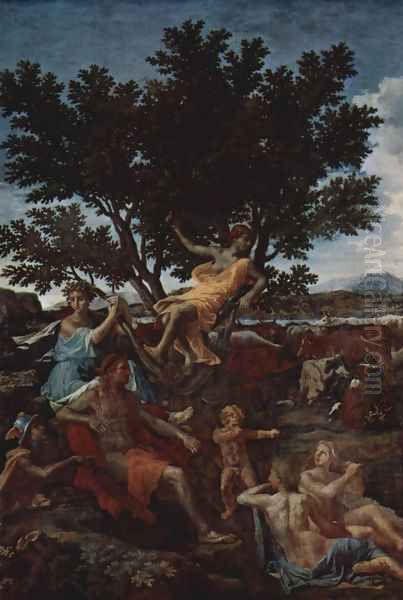 Apollo and Daphne (detail) Oil Painting by Nicolas Poussin