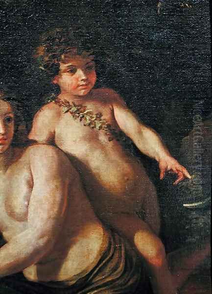 The Childhood of Bacchus detail of Bacchus as a young boy, c.1630 Oil Painting by Nicolas Poussin