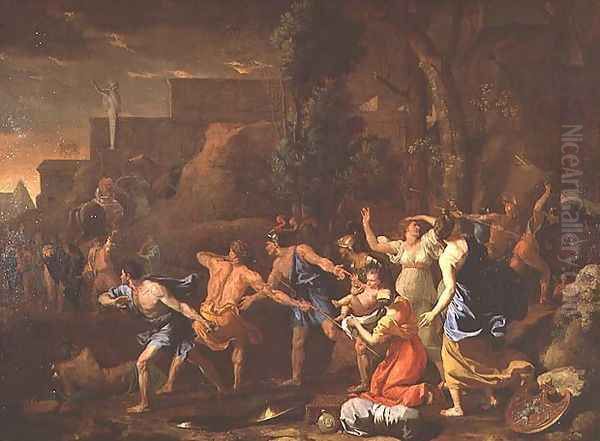 The Saving of the Infant Pyrrhus, 1634 Oil Painting by Nicolas Poussin