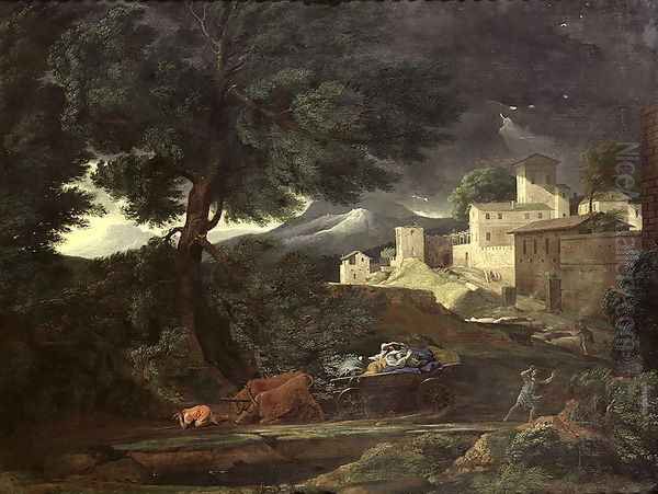 The Storm Oil Painting by Nicolas Poussin