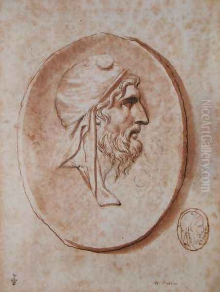 Head of Priam Oil Painting by Nicolas Poussin