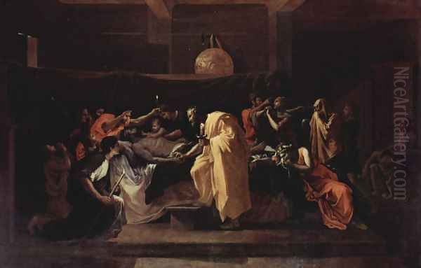 Last Ölung Oil Painting by Nicolas Poussin