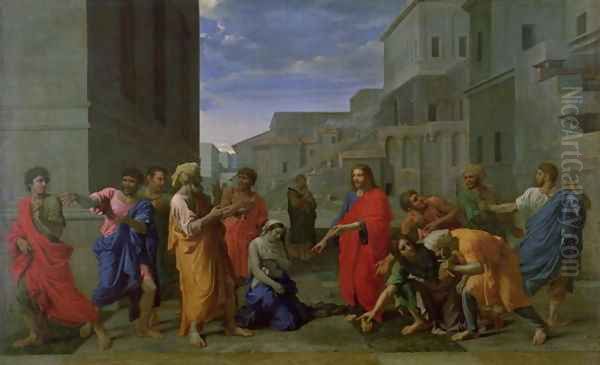 The Woman Taken in Adultery, 1653 Oil Painting by Nicolas Poussin