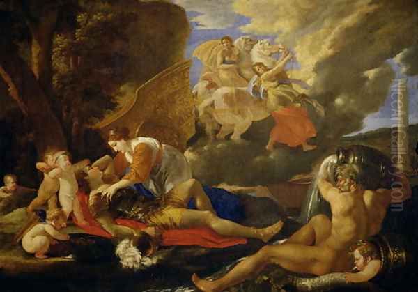 Rinaldo and Armida Oil Painting by Nicolas Poussin