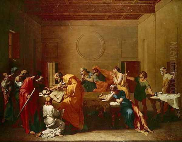 Extreme Unction, c.1637-40 Oil Painting by Nicolas Poussin