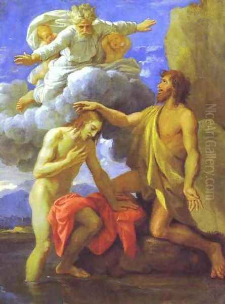 The Baptism of Christ. 1645. Oil Painting by Nicolas Poussin