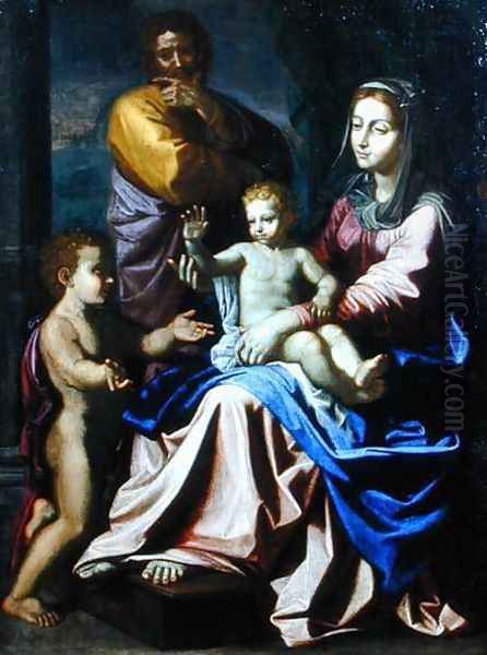 The Holy Family with the Infant St. John, 1660 Oil Painting by Nicolas Poussin