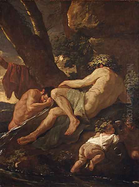 Midas Washing at the Source of the Pactolus 1624 Oil Painting by Nicolas Poussin