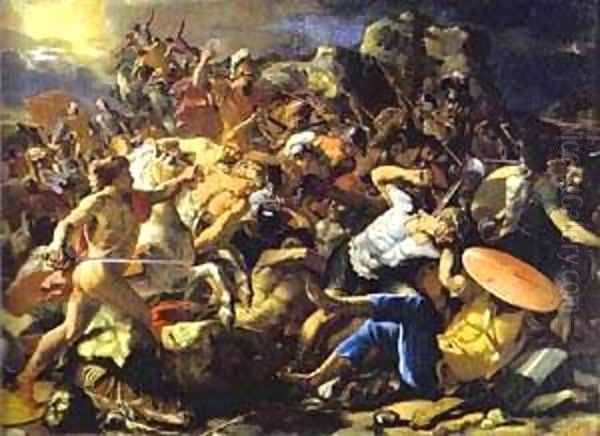 The Victory Of Joshua Over Amorites 1624-1626 Oil Painting by Nicolas Poussin