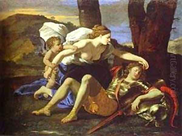 Renaud And Armide 1626-1628 Oil Painting by Nicolas Poussin