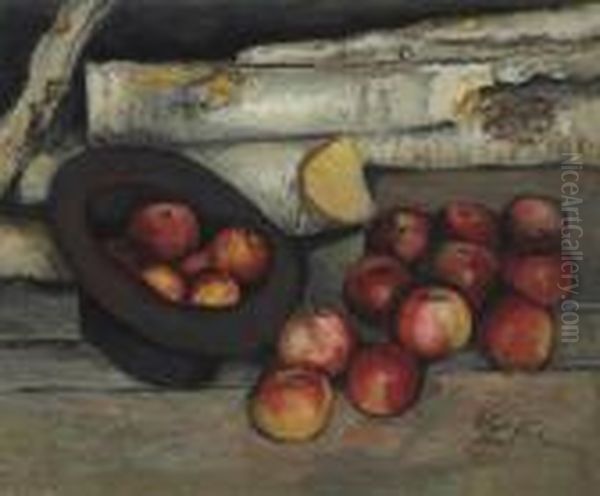 Apples In The Barn Oil Painting by Walt Kuhn