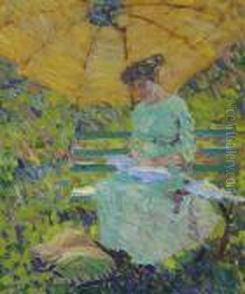 Under The Parasol Oil Painting by Walt Kuhn