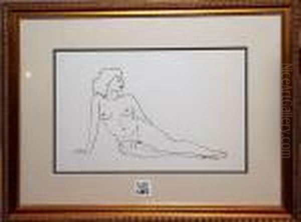 Seated Nude Oil Painting by Walt Kuhn