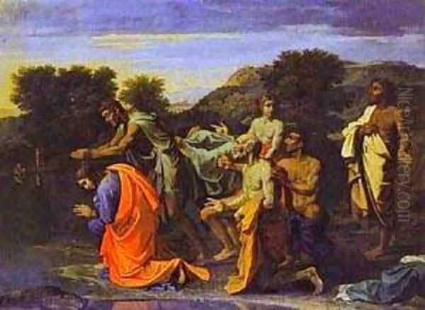 The Baptism Of Christ 1650s Oil Painting by Nicolas Poussin