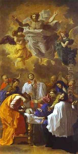 The Miracle Of St Francis Xavier 1641 Oil Painting by Nicolas Poussin