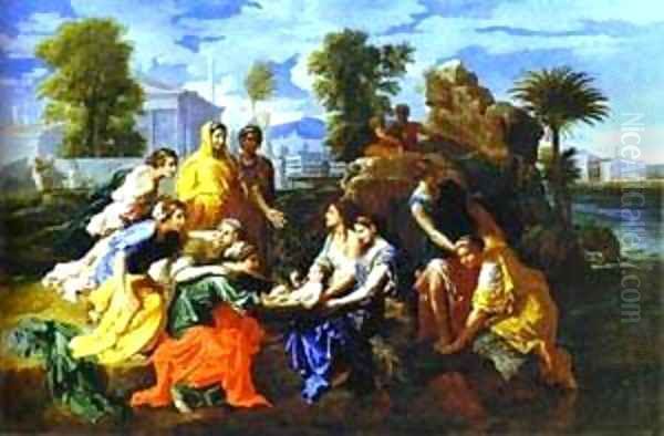 Baby Moses Saved From River 1651 Oil Painting by Nicolas Poussin