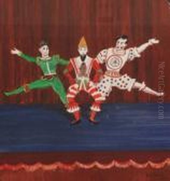 Three Clowns Oil Painting by Walt Kuhn