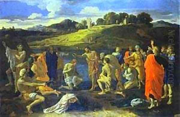 The Baptism Of Christ 1647 Oil Painting by Nicolas Poussin