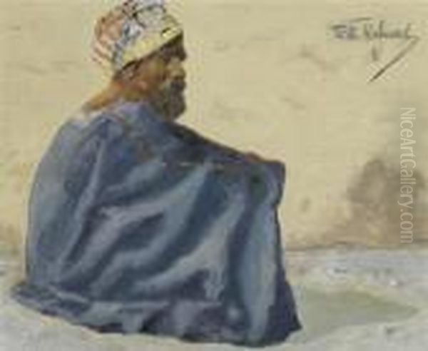 Seated Bedouin Oil Painting by Wilhelm Kuhnert