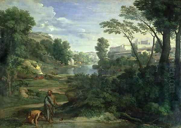 Landscape with Diogenes 1648 Oil Painting by Nicolas Poussin