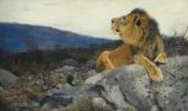 The King Of The Serengeti Oil Painting by Wilhelm Kuhnert