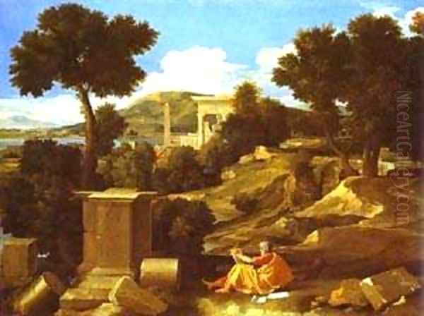 Landscape With St James In Patmos 1640 Oil Painting by Nicolas Poussin