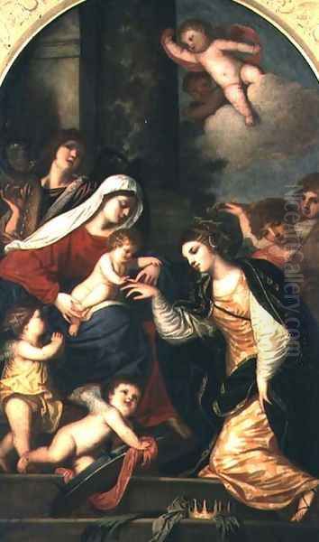 The Mystic Marriage of St. Catherine Oil Painting by (Alessandro) Padovanino (Varotari)