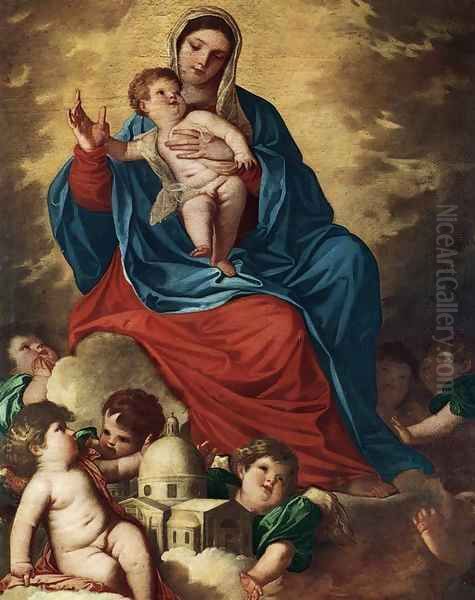 The Madonna with Design of a Shrine Oil Painting by (Alessandro) Padovanino (Varotari)