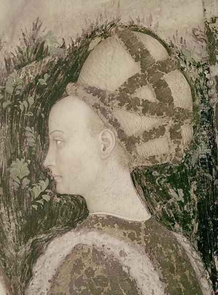 St. George and the Princess of Trebizond, detail of the head of the princess, c.1433-38 Oil Painting by Antonio Pisano (Pisanello)