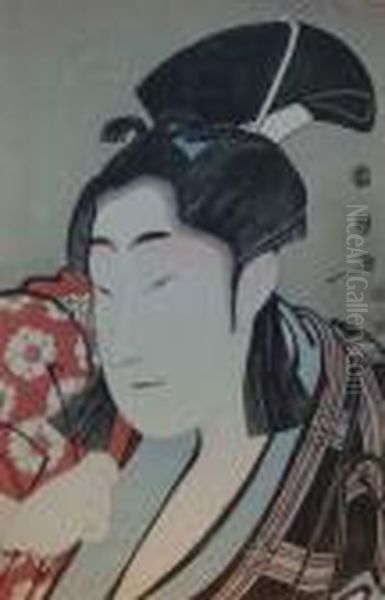 Kunichika, Toyohara Oil Painting by Toyohara Kunichika