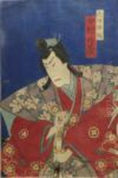 The Actor Nakamura Tokokizo Inthe Role Of Takeda Katsunori Oil Painting by Toyohara Kunichika