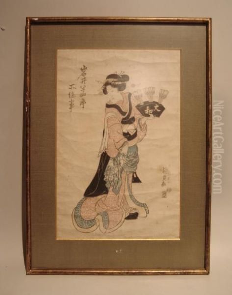 Une Jeune Femme Oil Painting by Kunisada