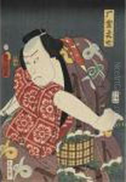 Kabuki Actor Oil Painting by Kunisada