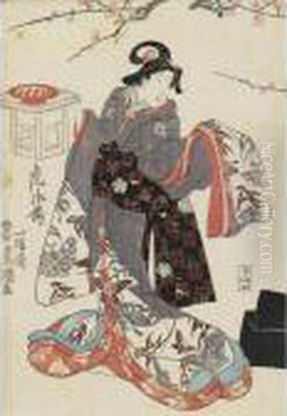 Kabuki Actors Oil Painting by Kunisada