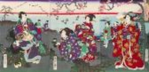 Various Scenes Oil Painting by Kunisada