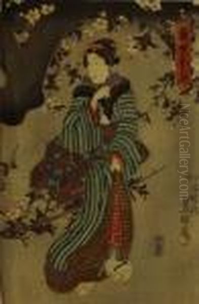 Yo Sakura. Oil Painting by Kunisada