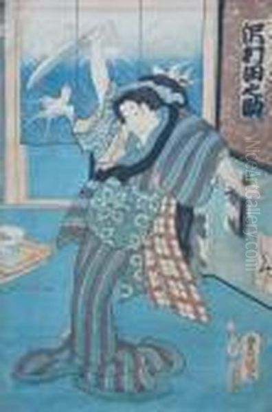 L'acteur Sawamura Tanosuke Dans Le Role De La Gejo Oil Painting by Kunisada