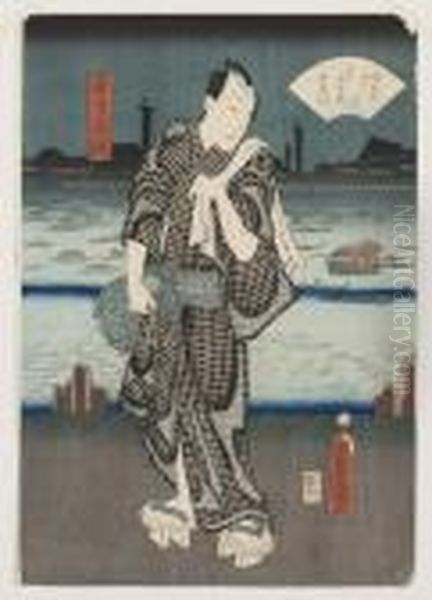 Skadespelarportratt Oil Painting by Kunisada