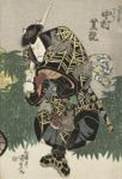 Samuraj Med Svard Oil Painting by Kunisada