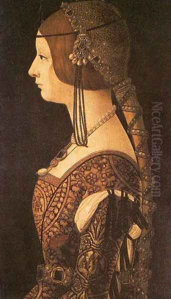 Bianca Maria Sforza 1493 Oil Painting by Ambrogio de Predis