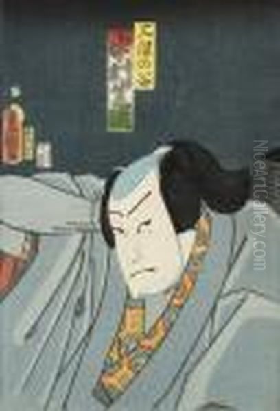 Skadespelarportratt Oil Painting by Kunisada