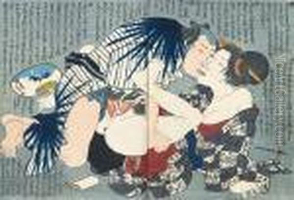 Ikuyo No Mutsugoto Oil Painting by Kunisada