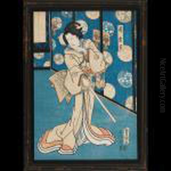 Theatrical Scenes Oil Painting by Kunisada